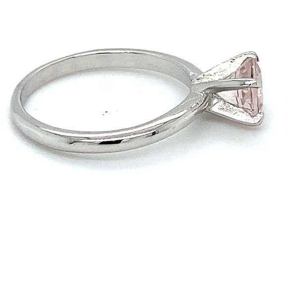 Morganite 1.10ct Platinum Solid Silver Ring - Picture 4 of 7